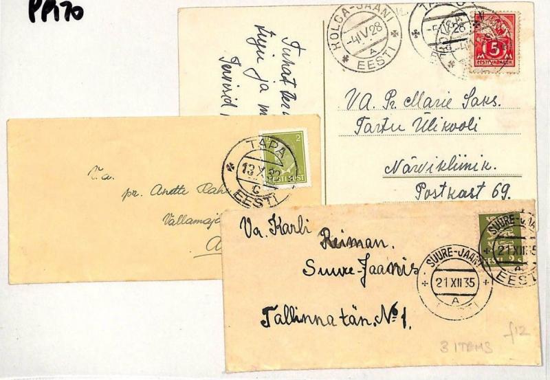 PP170 1928 1933 1935 Estonia Covers x3 {samwells-covers}