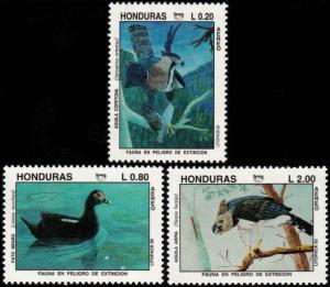 ✔️ HONDURAS 1993 - UPAEP FAUNA BIRDS - MI. 1217/1219 ** MNH OG [101.003A]