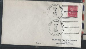 BERMUDA  COVER (P1211B)  1941 COVER 2C US  MAR BKS NAVAL OPR BASE BERMUDA TO USA 