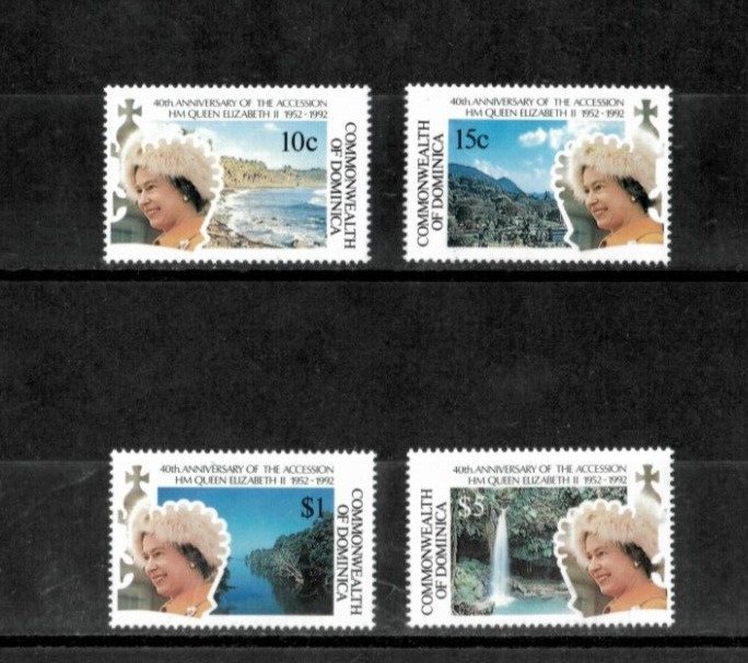Dominica 1992 - Queen Elizabeth II - Set of 4 Stamps - Scott #1414-17 - MNH