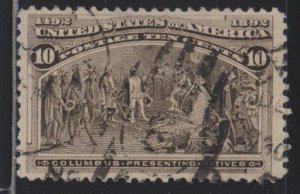 United States,  10c Columbus Fleet (SC# 237) Used