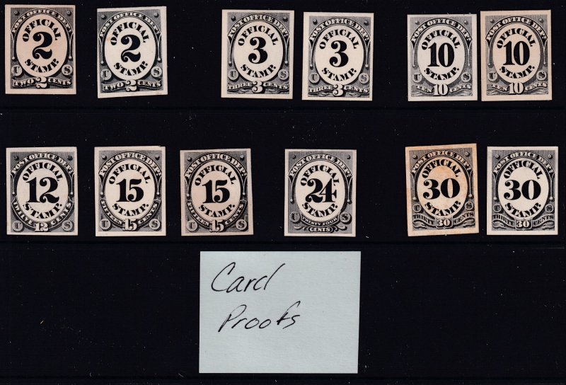 U.S. Collection of official cardboard, Roosevelt and India proofs