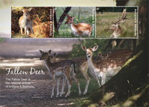 2017/07- ANTIGUA - FALLOW DEER                  3V    MNH **