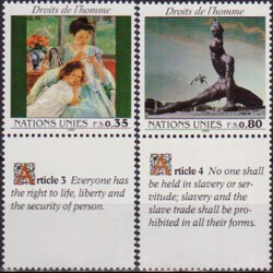 UN-GENEVA 1989 - Scott# 180-1 Artworks w/Tab Set of 2 NH