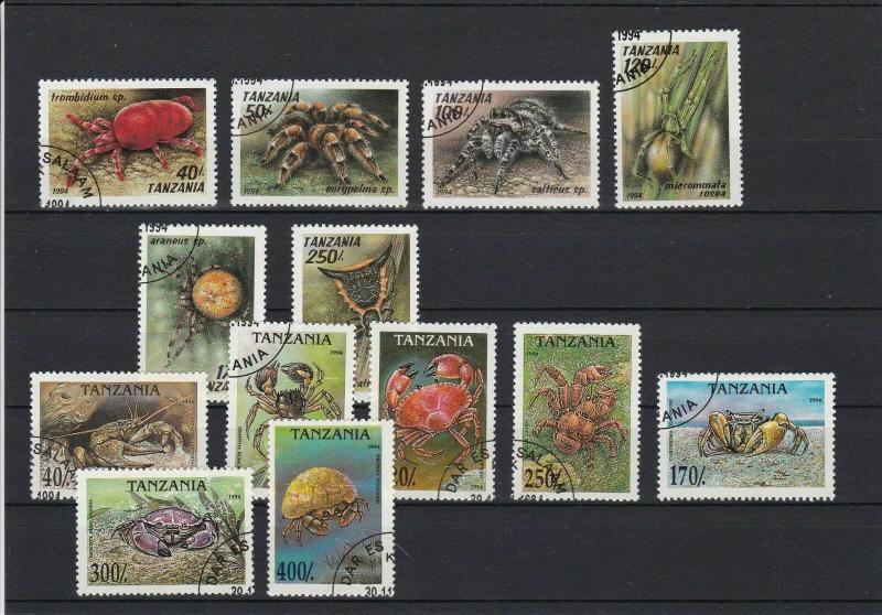 Tanzania Various Spiders Arachnids & Crustaceans Stamps Ref 24930