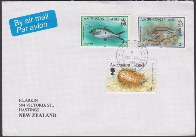 ASCENSION 1998 cover to New Zealand - nice franking - fish..................X525