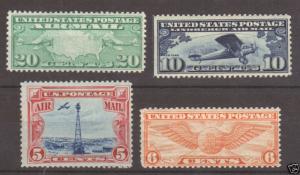 US Sc C9/C19 MLH. 1927 Air Post issues, 4 different