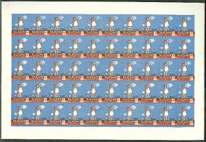 FINLAND 1941 Christmas Seal IMPERFORATE Sheet of 50, NH, VF very scarce cat $600