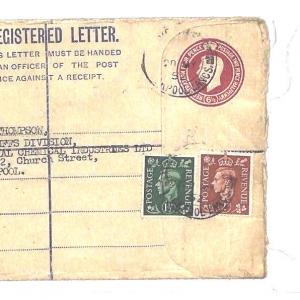 AA372 1952 GB LANCS *Burn Naze* ICI CHEMICAL PLANT Registered Cover Blackpool 