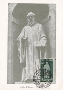 1950 Guido d'Arezzo, n . 626 on Maximum postcard with first day cancellatio