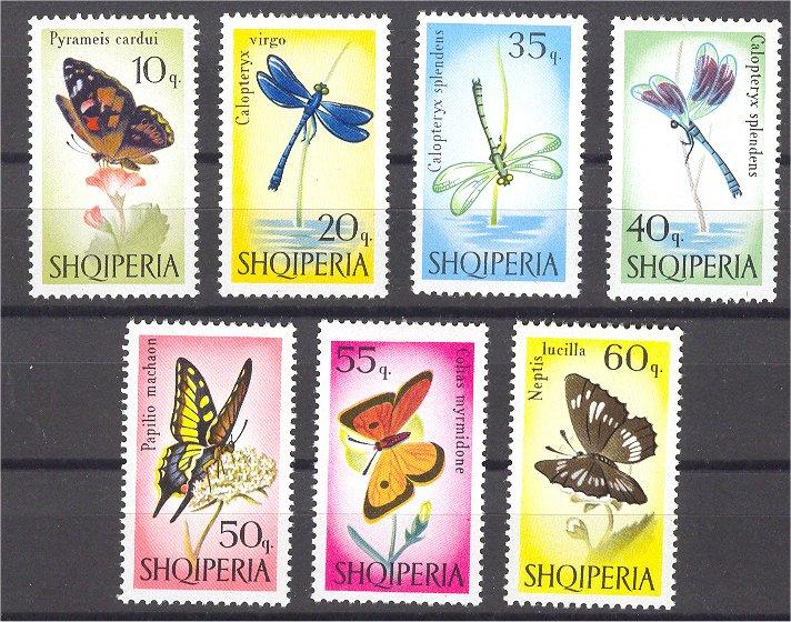 ALBANIA, BUTTERFLIES 1966, NEVER HINGED SET 