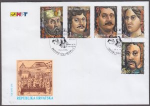 CROATIA Sc #294-8 FDC - THE ZRINSKIS and FRANKOPAN CROATIAN NOBLE FAMILIES