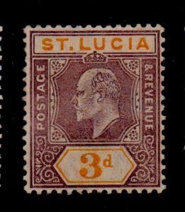 St Lucia Sc 47 1902 3d violet & yellow Edward VII stamp mint mint