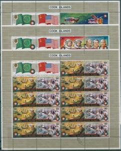 Cook Islands 1975 SG518-523 Apollo Soyuz sheets set of 3 FU