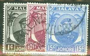 JE: Malaya Johore 130-150 most mint CV $164; scan shows only a few