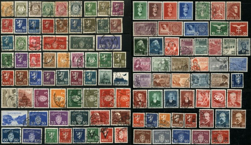 100 NORWAY Postage Stamp Collection EUROPE Used