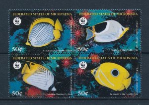 [53858] Micronesia 1997 Marine life fish butterflyfish WWF  MNH