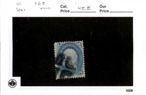 United States Postage Stamp, #63 Used, 1861 Franklin (AB)