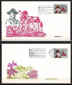 Switzerland, 10/JUN/53 issue. 50th Anniversary of Scouting cancels. 2 Covers. ^
