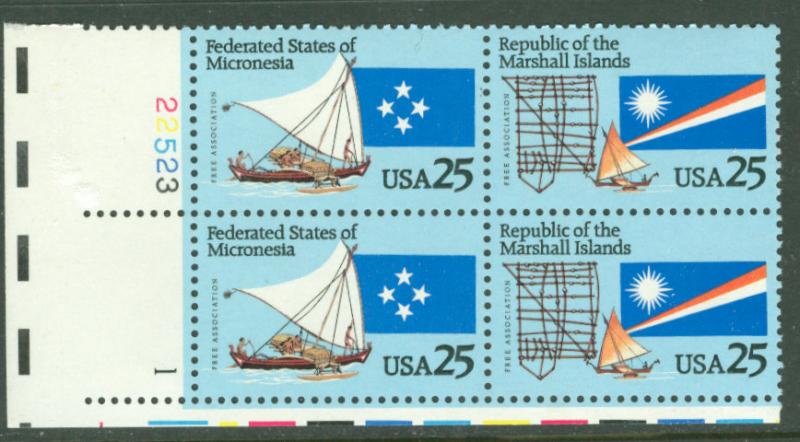 USA # 2507a Micronesia Plt.Blk/4 225231 LL  (1) Mint NH