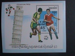 CAMBODIA-1990- WORLD CUP SOCCER-ITALIA'90 MNH S/S-VF- WE SHIP TO WORLD WIDE