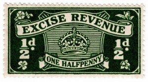 (I.B) Excise Revenue : ½d Green (1916)