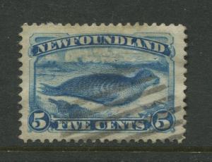 Newfoundland - Scott 54 - QV Definitive - 1887 - FU - Single 5c Stamp