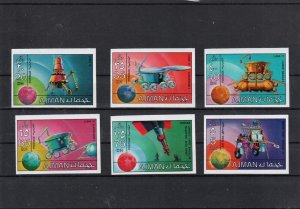 Ajman - 1971 - Space Research IMPERF  set of 6 MNH - Mi-1216B-1220B