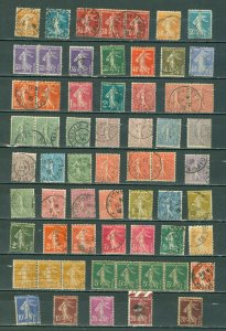 FRANCE SOWER LOT of (60) #138/184...SHADES, CANCELLATIONS...MINOR FAULTS
