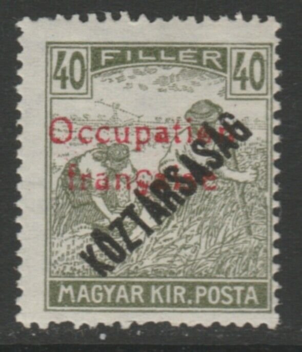 Hungary French Occupation Arad Issue 1919 40f MH* A18P16F629