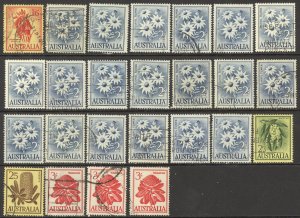 Australia Sc# 326-330 SG# 322-326 Used Lot/25 1959-1964 Flannel Flower