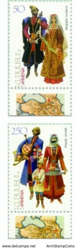 Armenia MNH** 2001 Mi 443-444 National Costumes Javakhch costume Artzakh costume