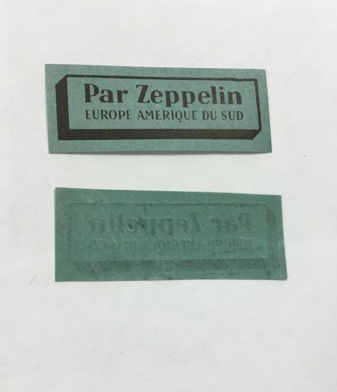  Zeppelin  Etiquette  Airlines mailing label 1 NH 1930s  Europe South America