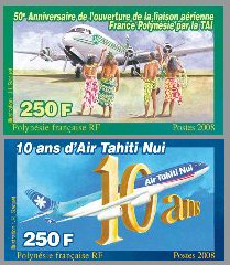 Scott #985-6 Air Tahiti MNH