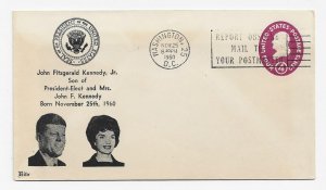 US John F. Kennedy, Jr. Event Cover w/ birth date cxl. Printed Cachet ECV $12.50