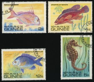 GUINEA Sc 796,798-9,805 F-VF/USED - 1980 - Fish
