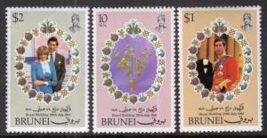 Brunei 268-270 Royal Wedding MNH VF