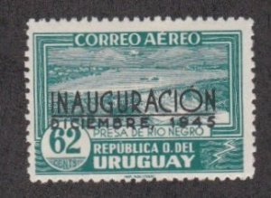 Uruguay # C120, Inauguration Overprint, light staining on Edges, 1/3 Cat.