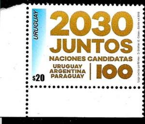 URUGUAY 2018 FOOTBALL WORLD CUP 2030 POSTULATION ARGENTINA-PARAGUAY  MNH