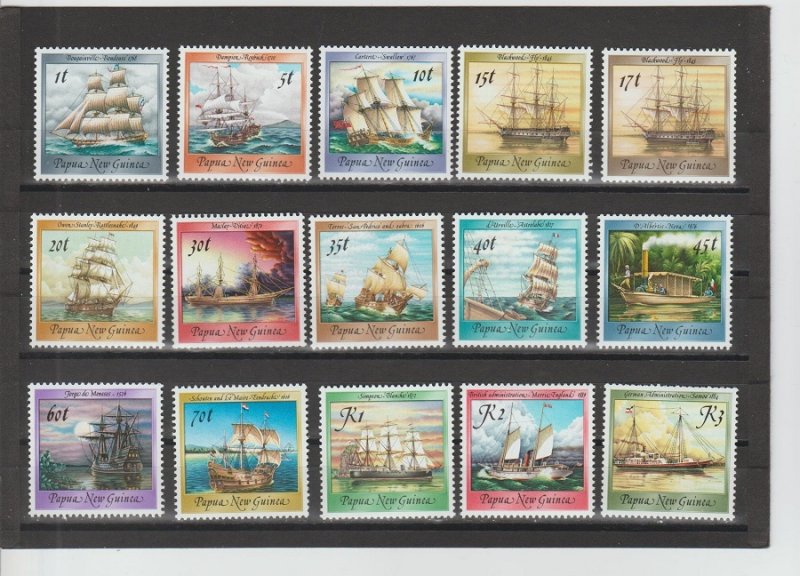 Papua New Guinea  Scott#  663-676A  MH  (1987-8 Ships)