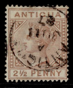 ANTIGUA QV SG22, 2½d red brown, VERY FINE USED. Cat £55. CDS