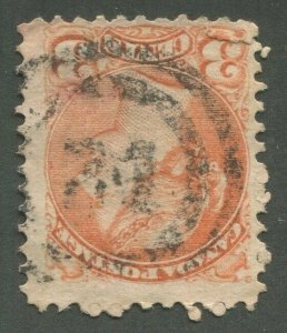 CANADA #37 USED SMALL QUEEN 2-RING NUMERAL CANCEL 21