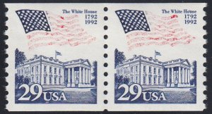 US   2609 MNH - EFO Coil Pair Under-Inked Red Stripes