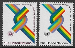 UNITED NATIONS NEW YORK 1976 UN ASSOCIATIONS Set Sc 272-273 MNH