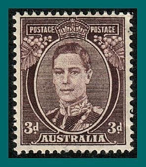 Australia 1941 King George VI, 3d MNH  #183A,SG187