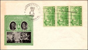 Scott 790 1 Cents Navy Heros Ioor FDC Typed Address Planty 790-1