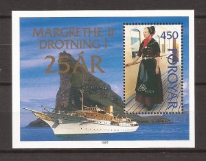 1997 Faroe Islands - Sc312 - MNH VF - Souvenir Sheet -Reign of Queen Margaret II