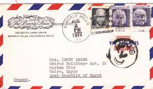 1972, Beverly Hills, CA to Cairo, Egypt, Airmail (11053)