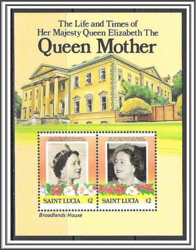 St Lucia #786 Queen Mother 85th Birthday Souvenir Sheet MNH