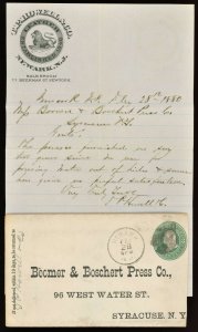 1880 T.P. HOWELL  Leather Co Letterhead W/ Cover ~ Newark NJ